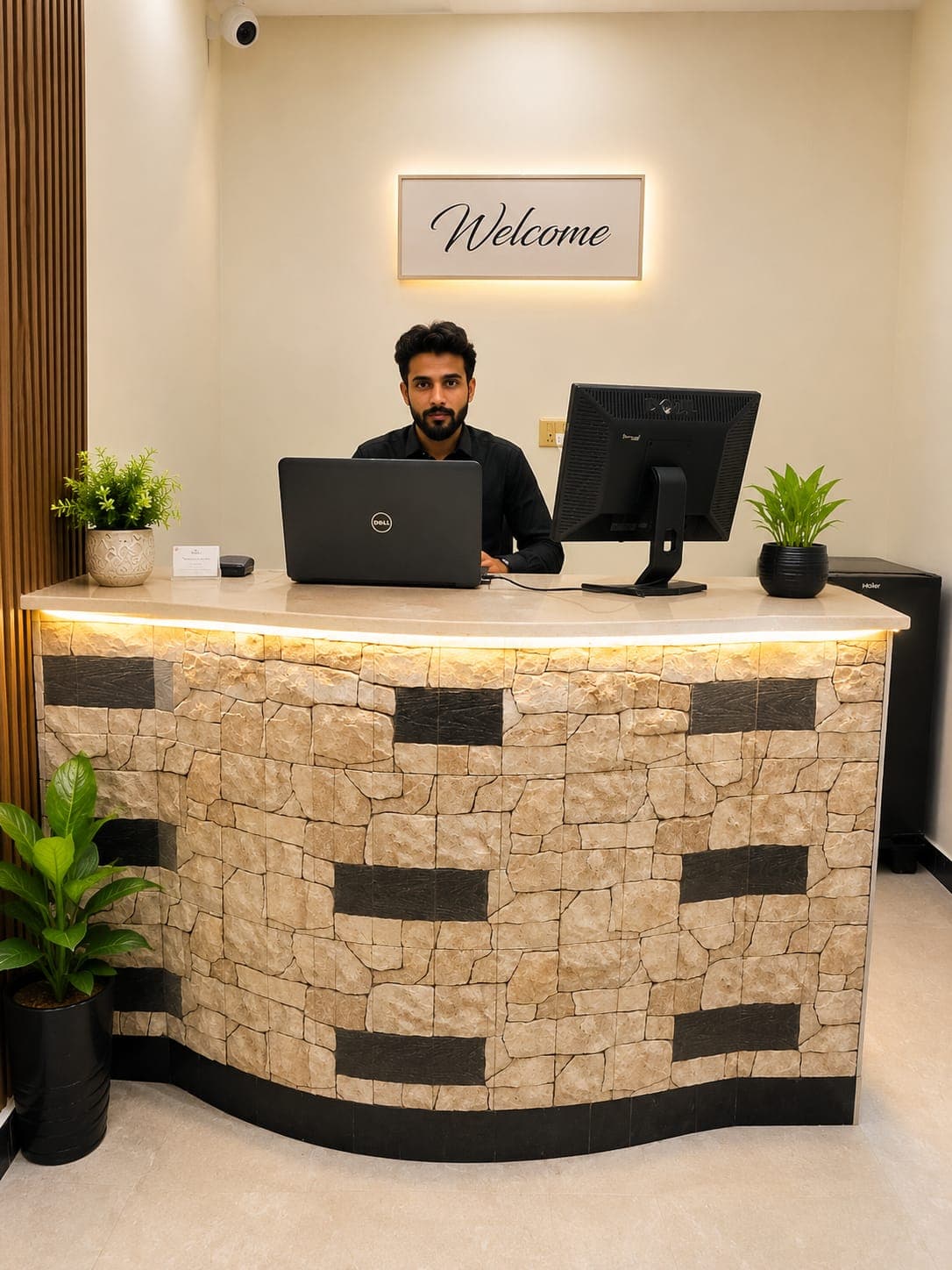 Apartment suite Chakwal Grand Guest House kitchenette living area family stay